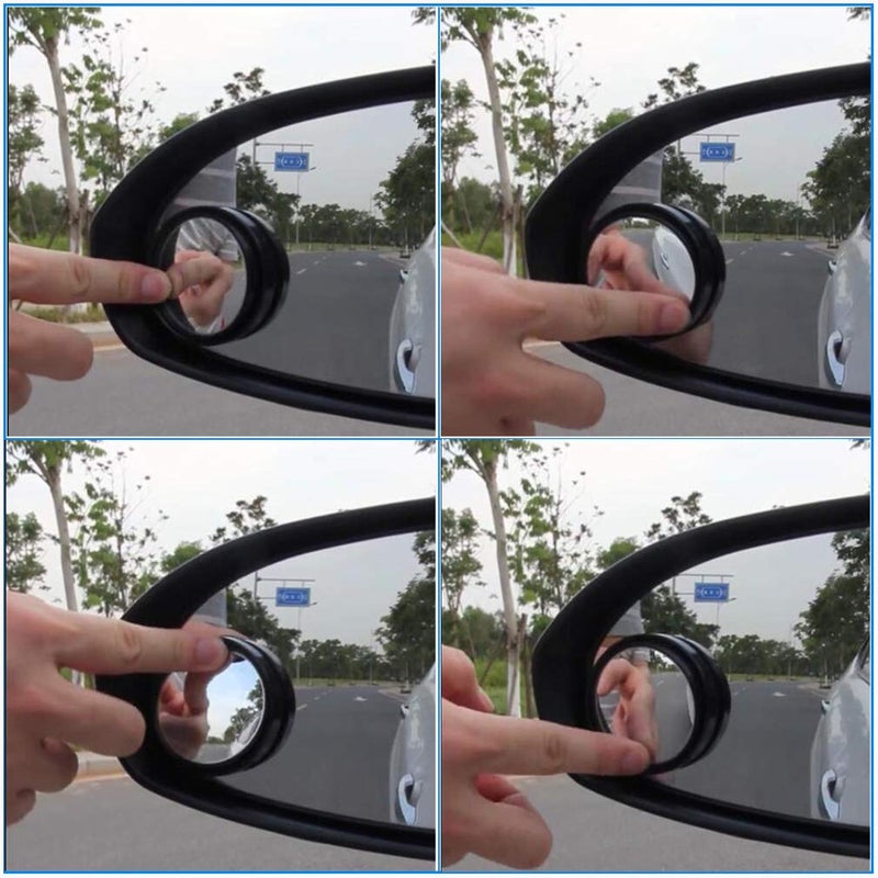 ESreake 2PCS small Blind Spot Mirror,2"" Round HD Glass Convex Rear View Mirror,Strong Adhesive Mirror for Car, Van, SUV and Trucks (2""(50mm), Black frame) - Image 3